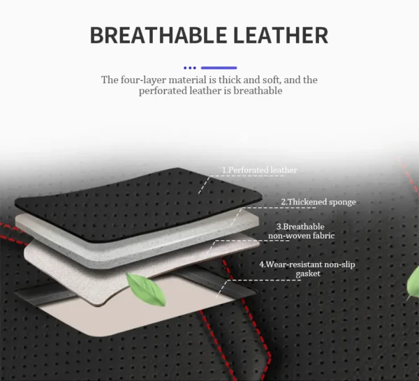 SEAMETAL Luxury Car Seat Cover PU Leather Seat Cushion Covers Universal Auto Interior Seats Protection Pad Mat Four Seasons - Image 15