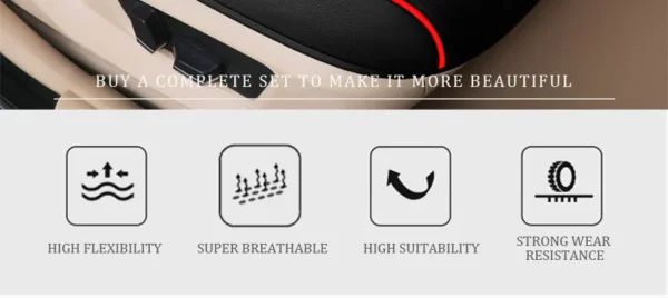 SEAMETAL Luxury Car Seat Cover PU Leather Seat Cushion Covers Universal Auto Interior Seats Protection Pad Mat Four Seasons - Image 14