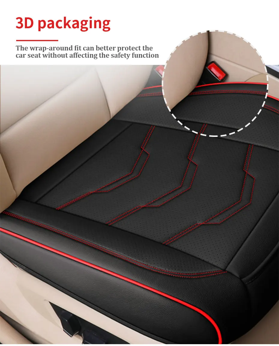 SEAMETAL Luxury Car Seat Cover PU Leather Seat Cushion Covers Universal Auto Interior Seats Protection Pad Mat Four Seasons - Image 20