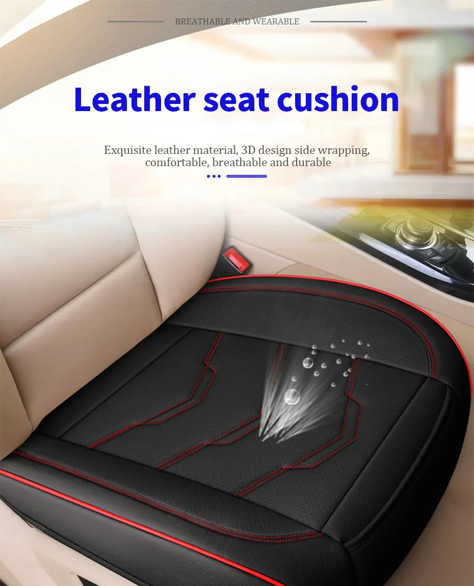 SEAMETAL Luxury Car Seat Cover PU Leather Seat Cushion Covers Universal Auto Interior Seats Protection Pad Mat Four Seasons - Image 13