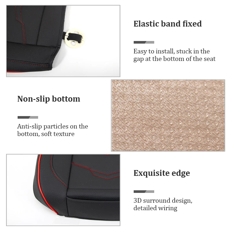 SEAMETAL Luxury Car Seat Cover PU Leather Seat Cushion Covers Universal Auto Interior Seats Protection Pad Mat Four Seasons - Image 3