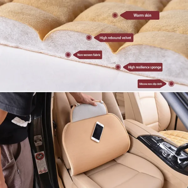 Car Seat Covers Protector Set Universal Auto Front Rear Chair Cushion Pad Warm Plush Automobiles Seat Covers Mat Car Accessories - Image 3