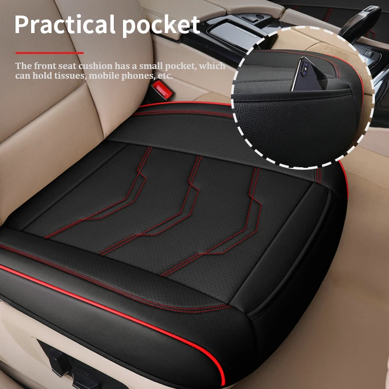 SEAMETAL Luxury Car Seat Cover PU Leather Seat Cushion Covers Universal Auto Interior Seats Protection Pad Mat Four Seasons - Image 6
