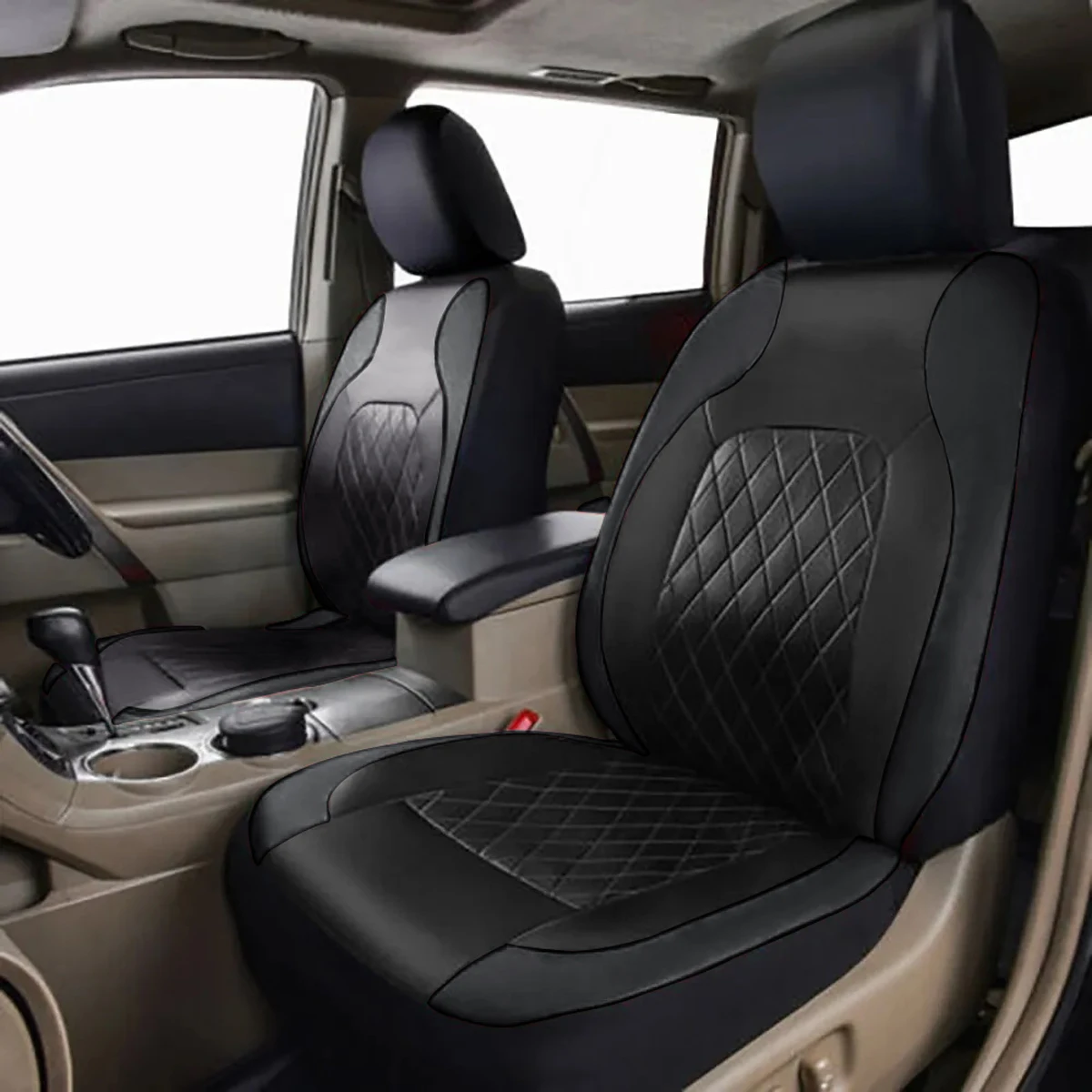 All-Season Quilted PU Leather Car Seat Covers – Full Surround Waterproof Universal Fit for Sedan, SUV & Pickup Trucks - Image 11