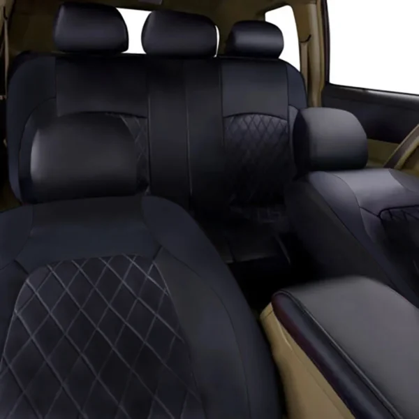 All-Season Quilted PU Leather Car Seat Covers – Full Surround Waterproof Universal Fit for Sedan, SUV & Pickup Trucks - Image 4