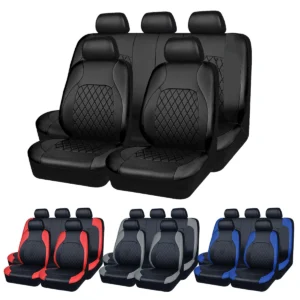 All-Season Quilted PU Leather Car Seat Covers – Full Surround Waterproof Universal Fit for Sedan, SUV & Pickup Trucks