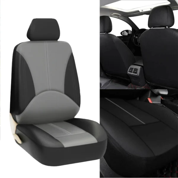 SEAMETAL Leatherette Car Seat Cover Set Breathable Auto Seat Cushion Universal Full-Wrapped Seat Cover Compatible with Airbag - Image 12