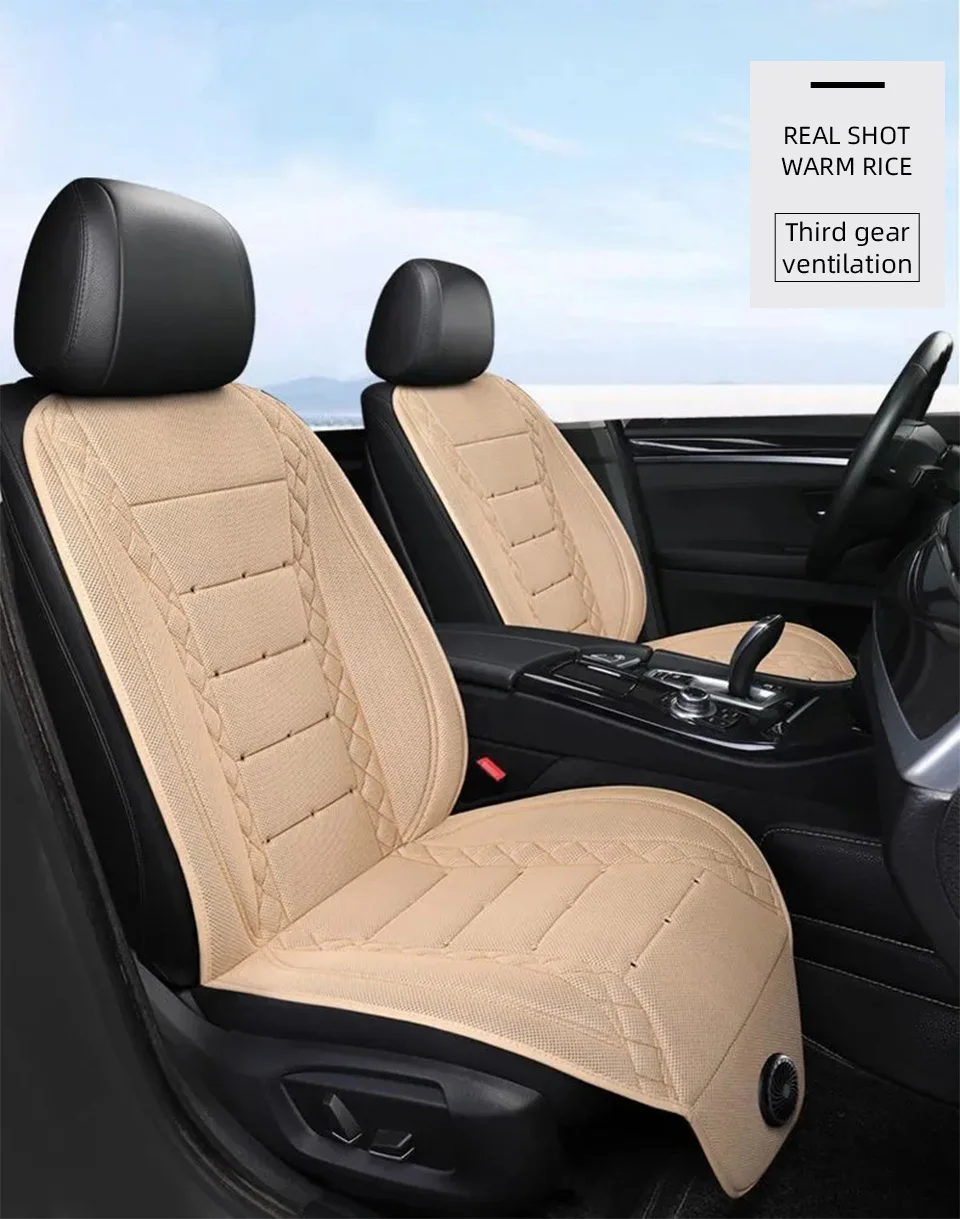 Universal Car Summer Cool Air Seat Cushion 12V/24V USB Charging Breathable Car Seat Cover With Fan Multi-color 3-SpeedAdjustment - Image 19