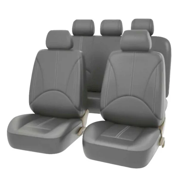 SEAMETAL Leatherette Car Seat Cover Set Breathable Auto Seat Cushion Universal Full-Wrapped Seat Cover Compatible with Airbag - Image 14