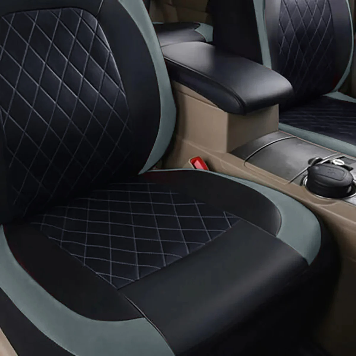 All-Season Quilted PU Leather Car Seat Covers – Full Surround Waterproof Universal Fit for Sedan, SUV & Pickup Trucks - Image 16