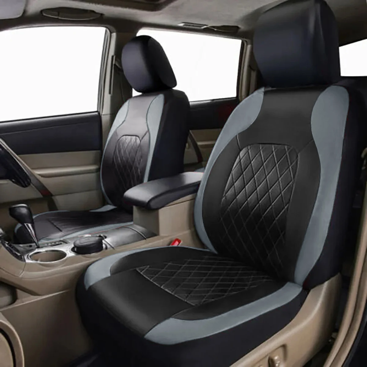 All-Season Quilted PU Leather Car Seat Covers – Full Surround Waterproof Universal Fit for Sedan, SUV & Pickup Trucks - Image 13