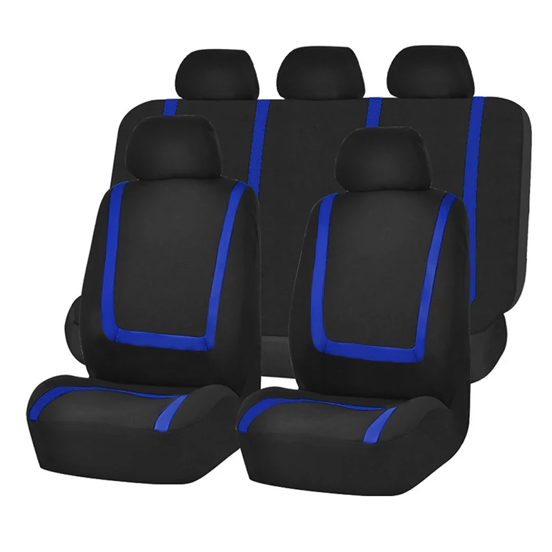 Universal Stripe Style Polyester Fabric Car Seat Covers car Leather Seat Covers - Image 4