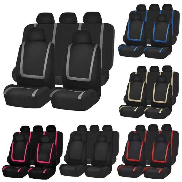 Universal Stripe Style Polyester Fabric Car Seat Covers car Leather Seat Covers - Image 6