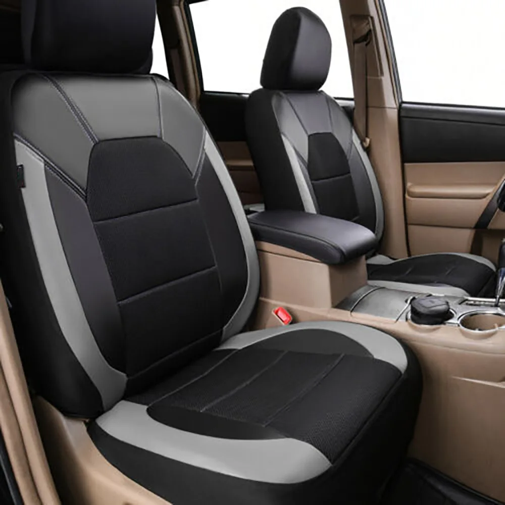 9 Pieces/set Car Seat Cover Car Leather Breathable Fabric Universal Pu Leather Car Seat Cushion Front And Rear Seat Full Protect - Image 2