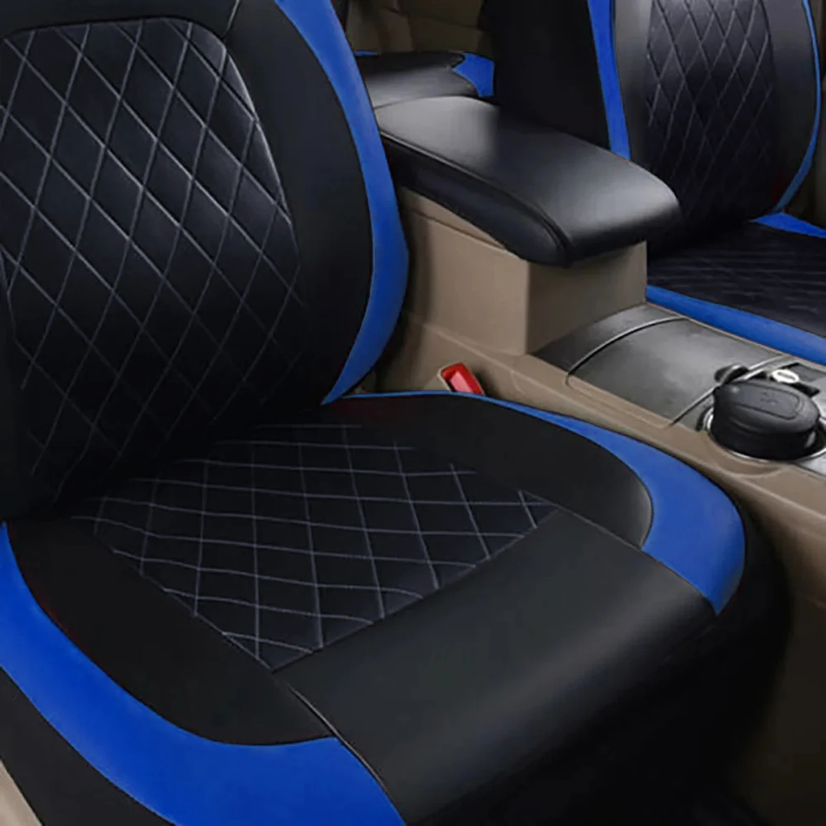 All-Season Quilted PU Leather Car Seat Covers – Full Surround Waterproof Universal Fit for Sedan, SUV & Pickup Trucks - Image 25