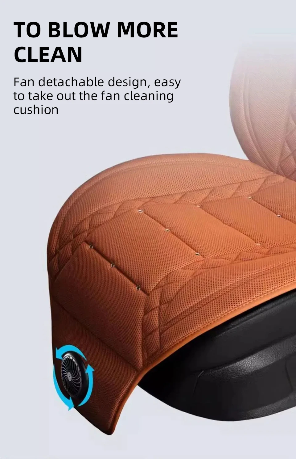 Universal Car Summer Cool Air Seat Cushion 12V/24V USB Charging Breathable Car Seat Cover With Fan Multi-color 3-SpeedAdjustment - Image 12