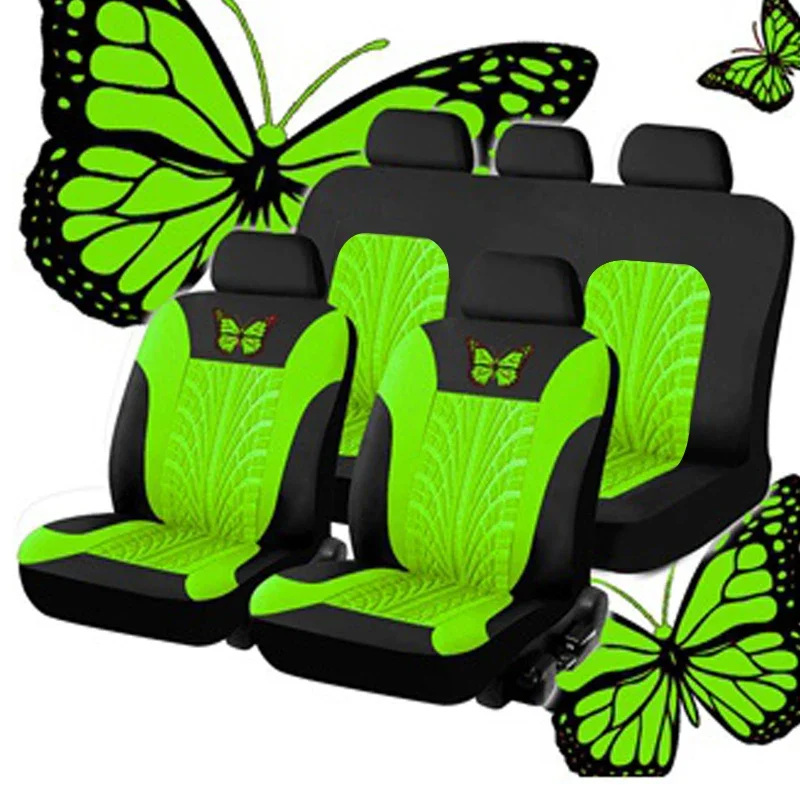 Car Seat Cover Full Set, Universal Butterfly Pattern Embroidery Auto Seat Cover Set - Image 7