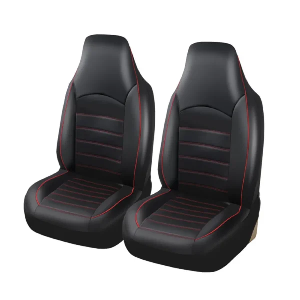2 Front Universal PU Leather Car Seat Covers High Back Bucket Seat Cover Set for Most Cars, Trucks, SUVs and Van - Image 4