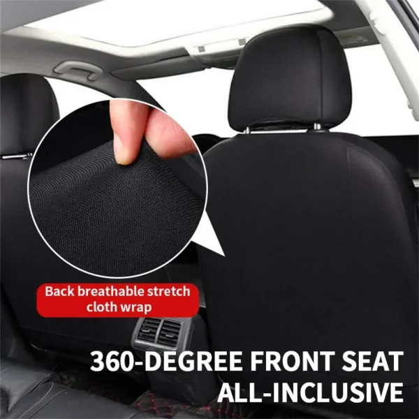 SEAMETAL Leatherette Car Seat Cover Set Breathable Auto Seat Cushion Universal Full-Wrapped Seat Cover Compatible with Airbag - Image 3