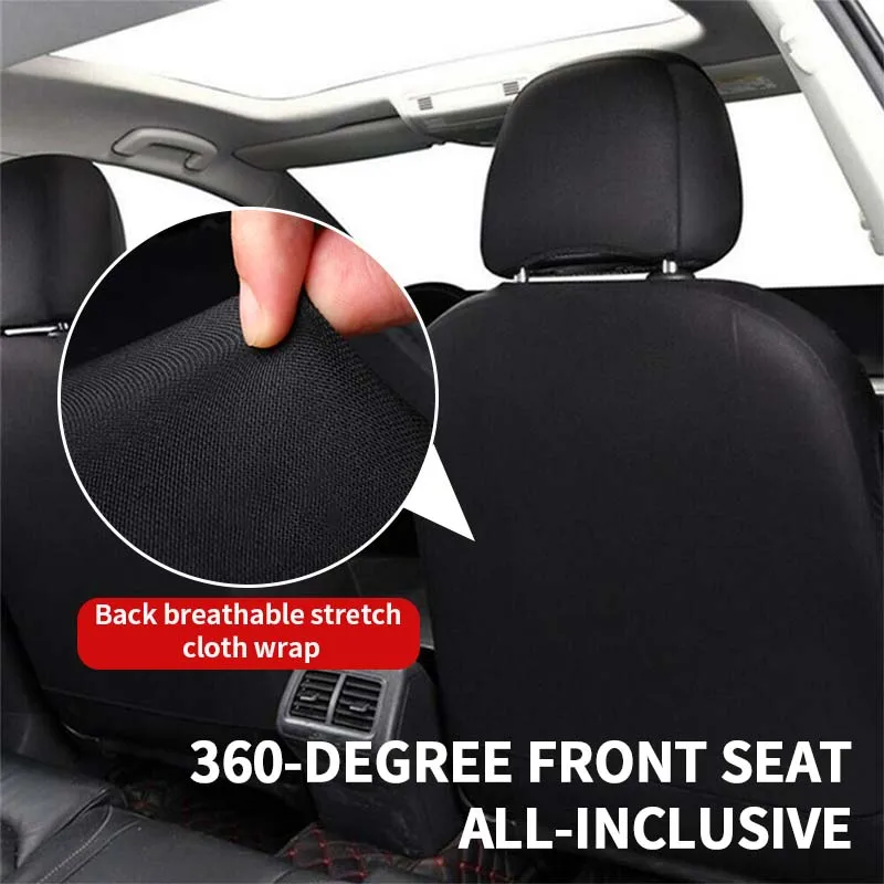 SEAMETAL Leatherette Car Seat Cover Set Breathable Auto Seat Cushion Universal Full-Wrapped Seat Cover Compatible with Airbag - Image 3