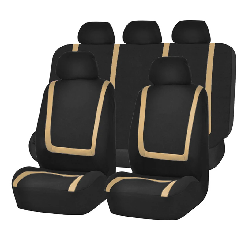 Universal Stripe Style Polyester Fabric Car Seat Covers car Leather Seat Covers - Image 3