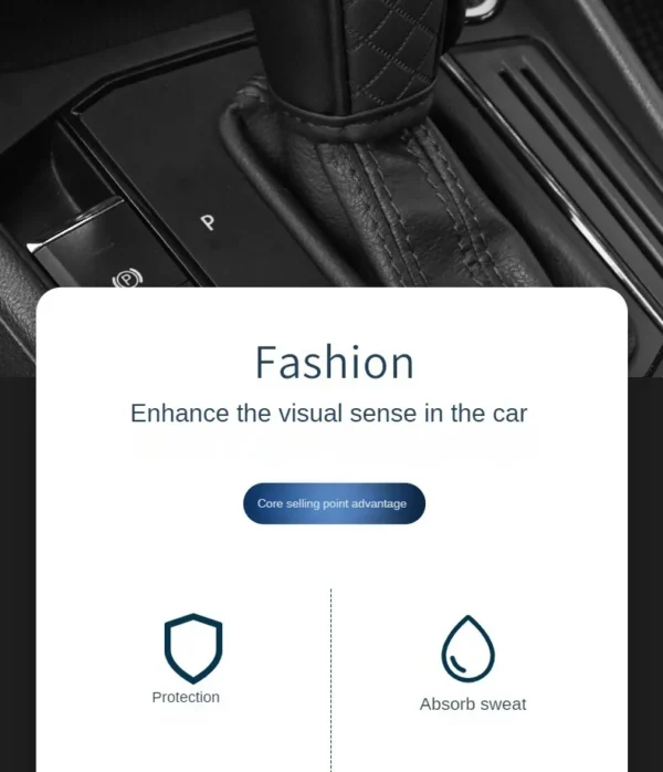 High Quality Car Gear Shift Handle Cover PU Leather Non-slip Wear-resistant Universal Car Automatic Gear Sheath Car Decoration - Image 9