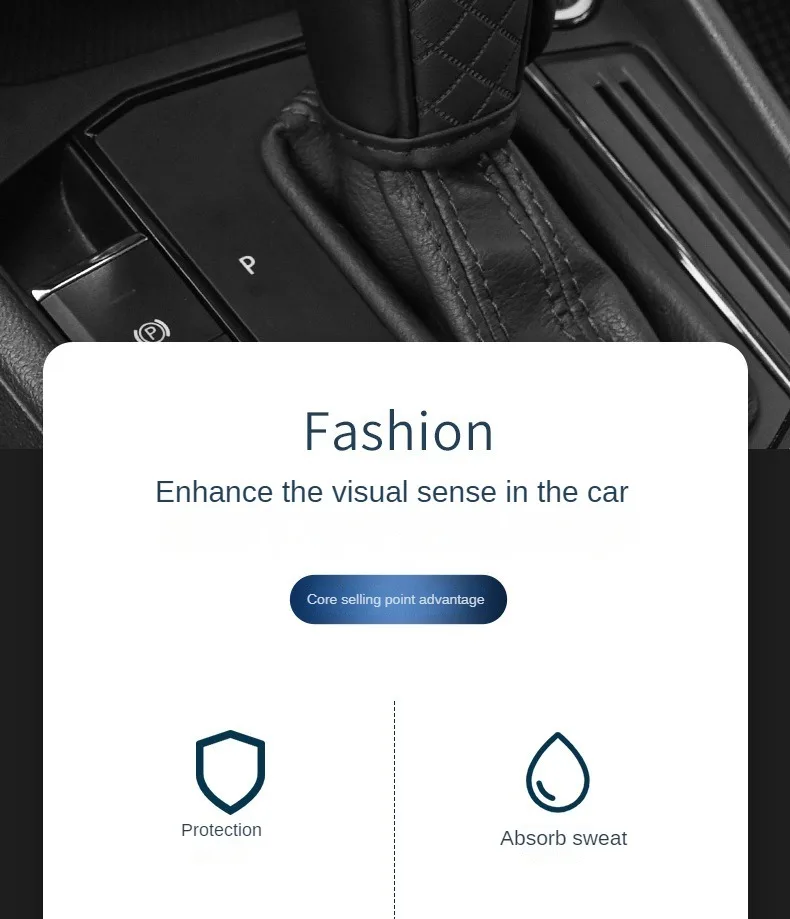 High Quality Car Gear Shift Handle Cover PU Leather Non-slip Wear-resistant Universal Car Automatic Gear Sheath Car Decoration - Image 9