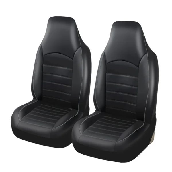 2 Front Universal PU Leather Car Seat Covers High Back Bucket Seat Cover Set for Most Cars, Trucks, SUVs and Van - Image 5