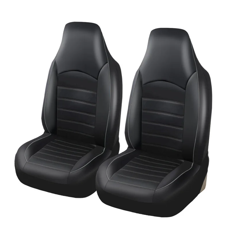 2 Front Universal PU Leather Car Seat Covers High Back Bucket Seat Cover Set for Most Cars, Trucks, SUVs and Van - Image 5