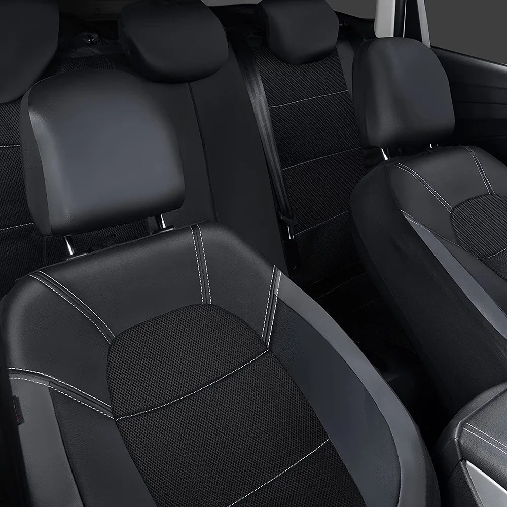9 Pieces/set Car Seat Cover Car Leather Breathable Fabric Universal Pu Leather Car Seat Cushion Front And Rear Seat Full Protect - Image 3