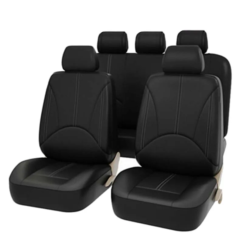 SEAMETAL Leatherette Car Seat Cover Set Breathable Auto Seat Cushion Universal Full-Wrapped Seat Cover Compatible with Airbag - Image 6