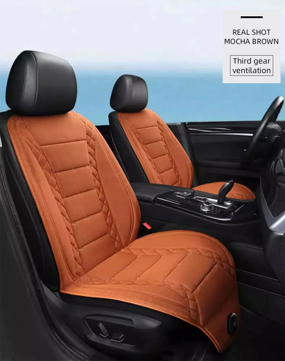 Universal Car Summer Cool Air Seat Cushion 12V/24V USB Charging Breathable Car Seat Cover With Fan Multi-color 3-SpeedAdjustment - Image 18