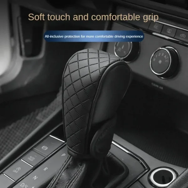 High Quality Car Gear Shift Handle Cover PU Leather Non-slip Wear-resistant Universal Car Automatic Gear Sheath Car Decoration