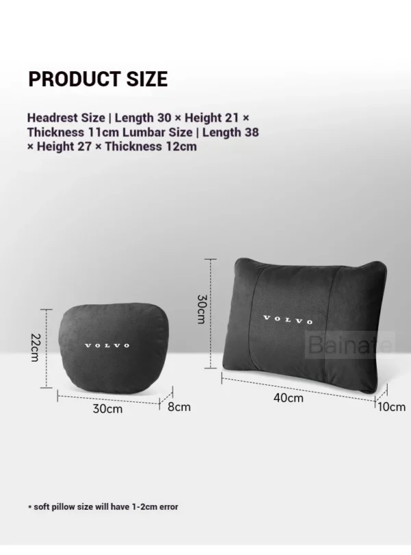Headrest Waist Rest Auto Headrest Neck Support Seat Lumbar Cushion Soft Neck Pillow For Volvo V40 V60 V90 XC40 XC60 XC90 S60 S90 - Image 26