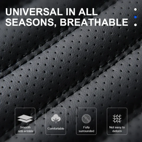 SEAMETAL Full-Wrapped Car Seat Cover Breathable Hole PU Car Front Seat Cushion Universal Anti Slip Auto Chair Protector Cover - Image 5