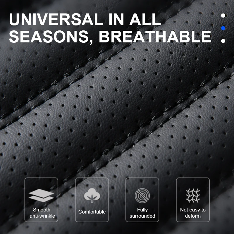 SEAMETAL Full-Wrapped Car Seat Cover Breathable Hole PU Car Front Seat Cushion Universal Anti Slip Auto Chair Protector Cover - Image 5