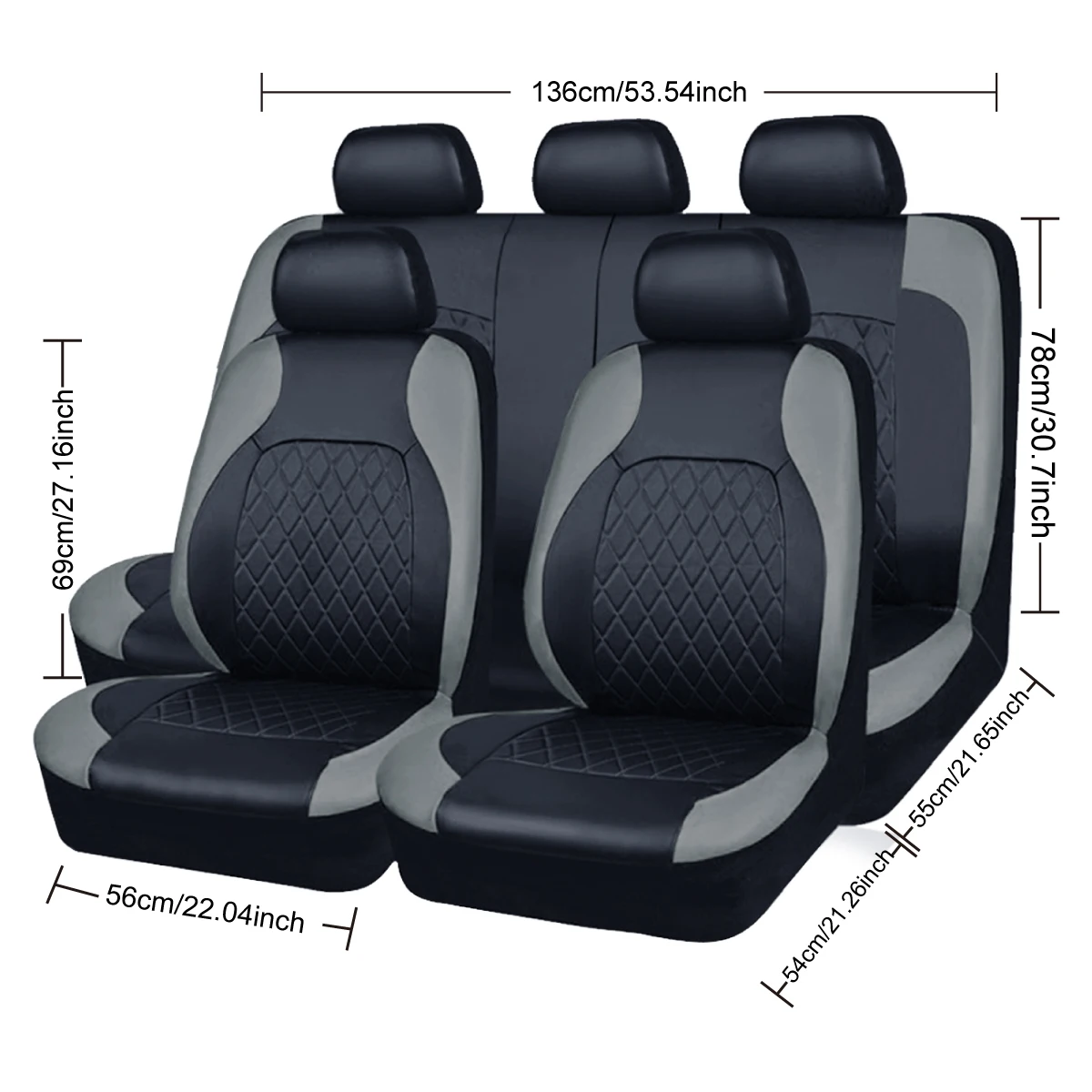 All-Season Quilted PU Leather Car Seat Covers – Full Surround Waterproof Universal Fit for Sedan, SUV & Pickup Trucks - Image 26