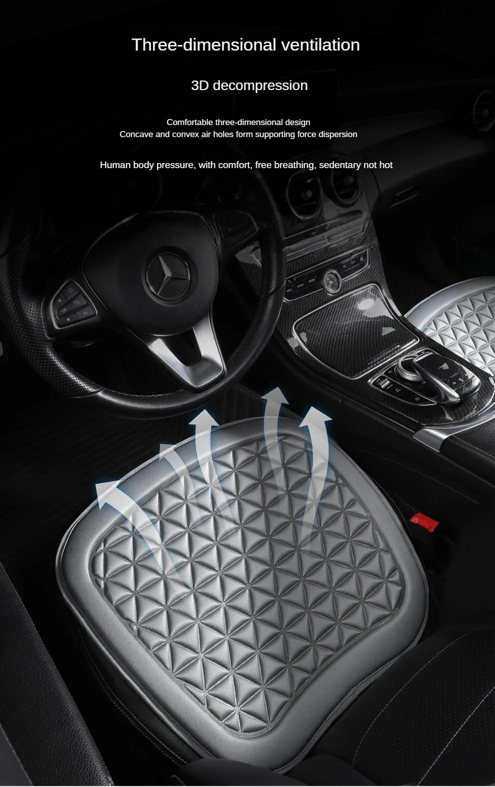3D Triangle Massage Car Seat Cover Reduce hip and back pain Breathable fabric Suitable for most car models Car/Home/Office - Image 15