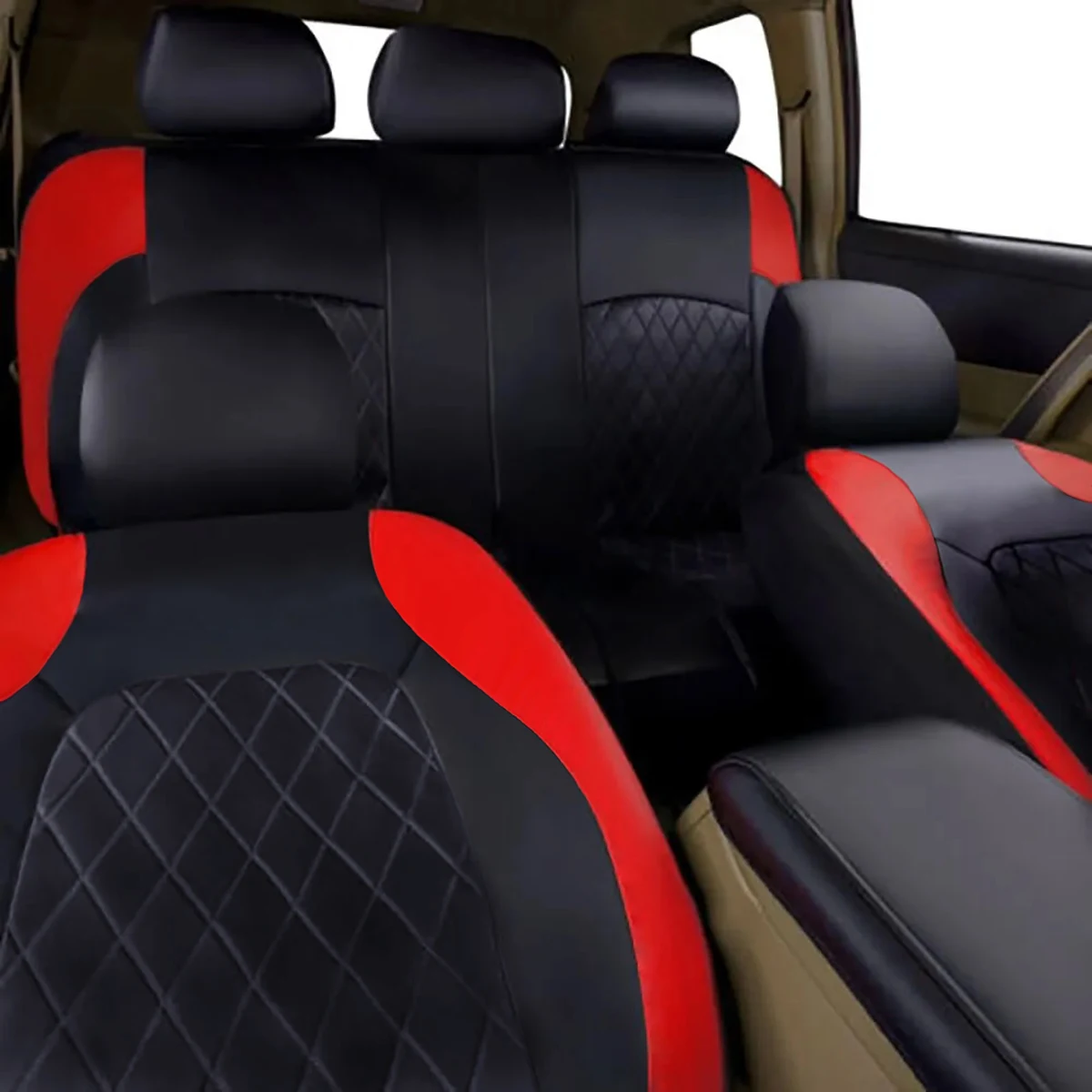 All-Season Quilted PU Leather Car Seat Covers – Full Surround Waterproof Universal Fit for Sedan, SUV & Pickup Trucks - Image 19