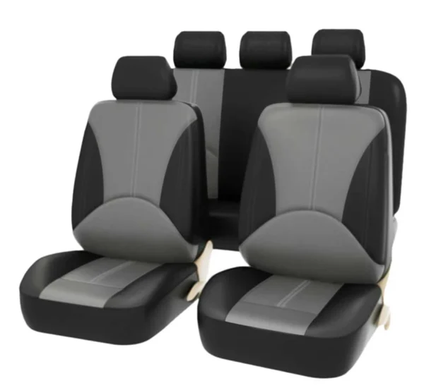 SEAMETAL Leatherette Car Seat Cover Set Breathable Auto Seat Cushion Universal Full-Wrapped Seat Cover Compatible with Airbag - Image 13