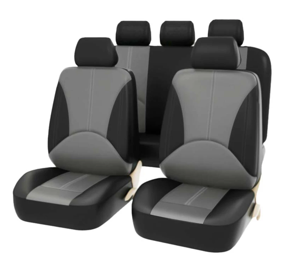 SEAMETAL Leatherette Car Seat Cover Set Breathable Auto Seat Cushion Universal Full-Wrapped Seat Cover Compatible with Airbag - Image 13