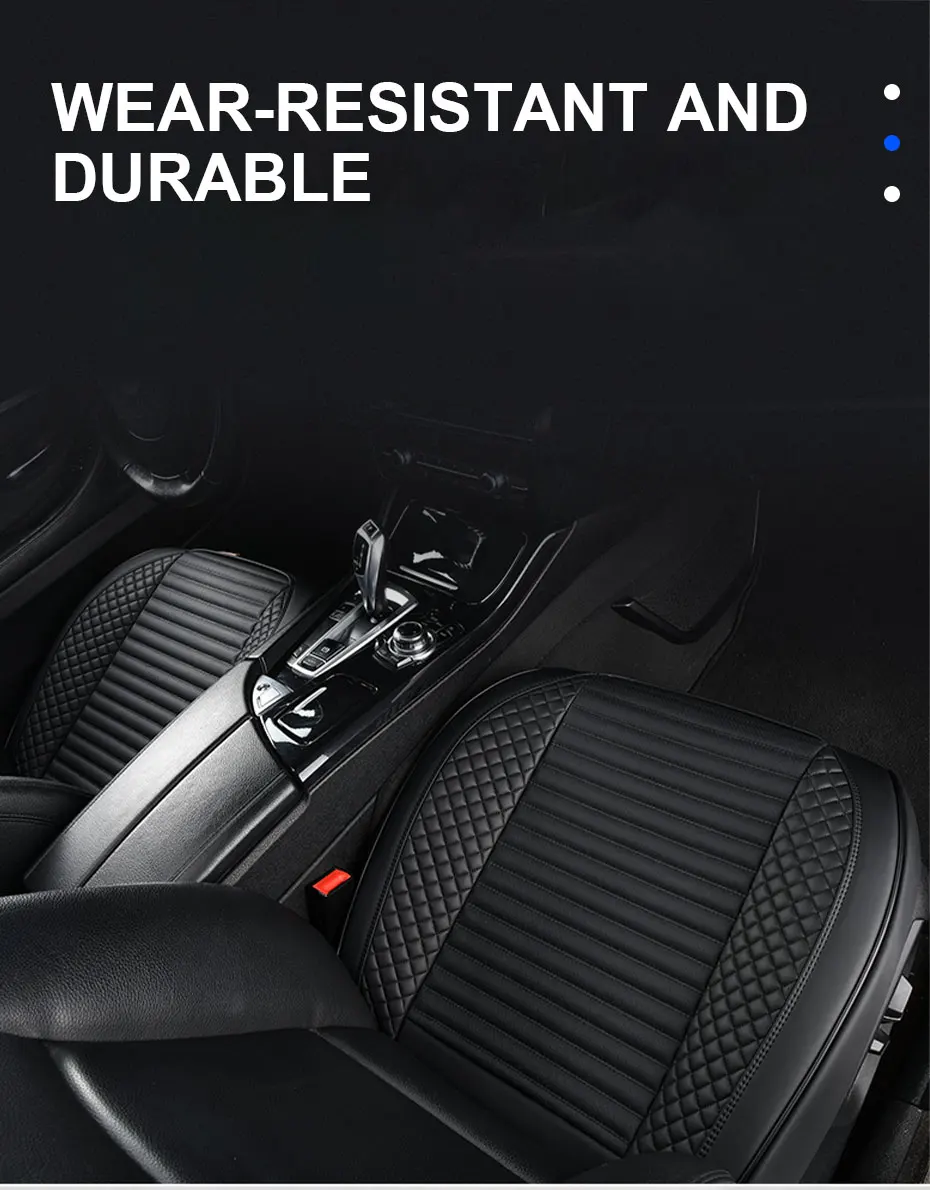 SEAMETAL Full-Wrapped Car Seat Cover Breathable Hole PU Car Front Seat Cushion Universal Anti Slip Auto Chair Protector Cover - Image 15