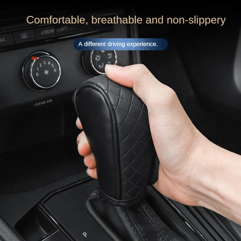 High Quality Car Gear Shift Handle Cover PU Leather Non-slip Wear-resistant Universal Car Automatic Gear Sheath Car Decoration - Image 4