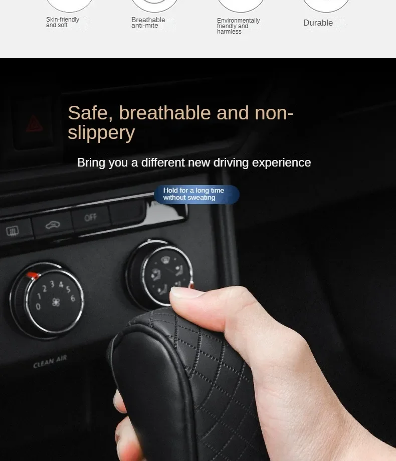 High Quality Car Gear Shift Handle Cover PU Leather Non-slip Wear-resistant Universal Car Automatic Gear Sheath Car Decoration - Image 14