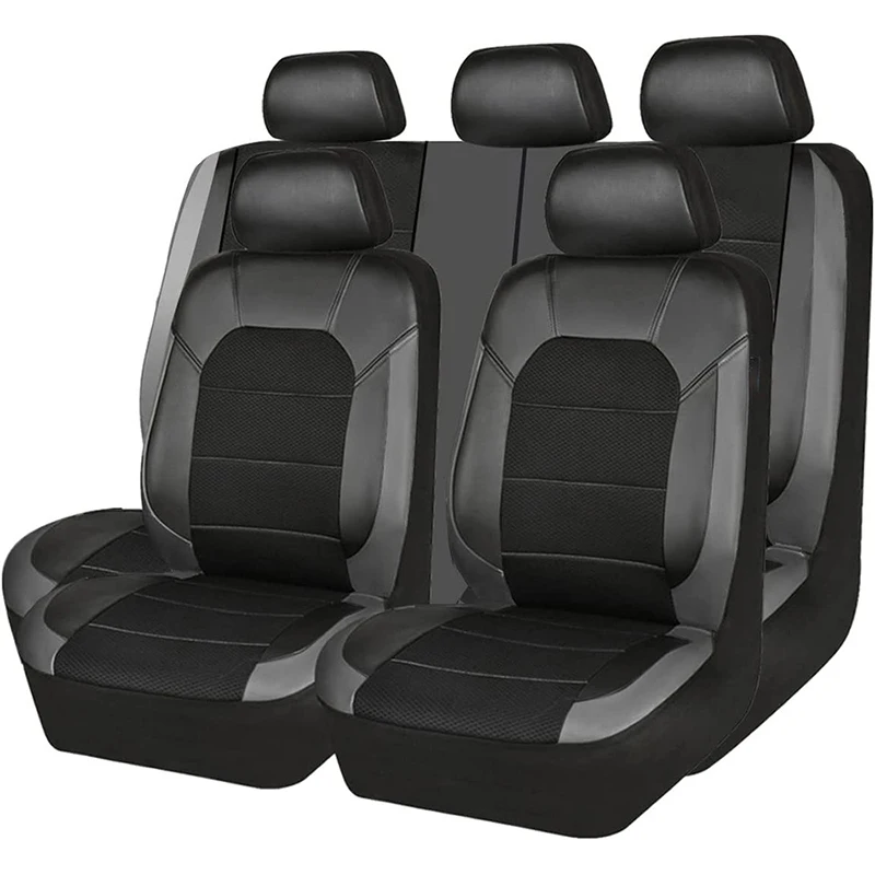 9 Pieces/set Car Seat Cover Car Leather Breathable Fabric Universal Pu Leather Car Seat Cushion Front And Rear Seat Full Protect - Image 7