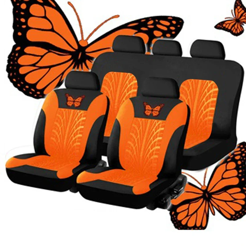 Car Seat Cover Full Set, Universal Butterfly Pattern Embroidery Auto Seat Cover Set - Image 16