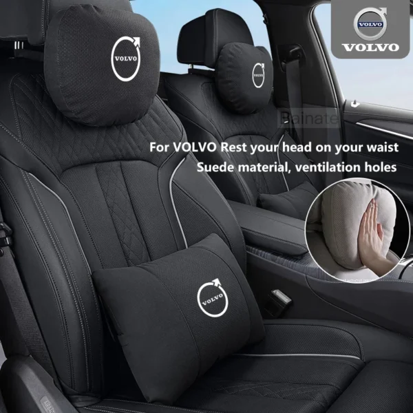 Headrest Waist Rest Auto Headrest Neck Support Seat Lumbar Cushion Soft Neck Pillow For Volvo V40 V60 V90 XC40 XC60 XC90 S60 S90 - Image 2