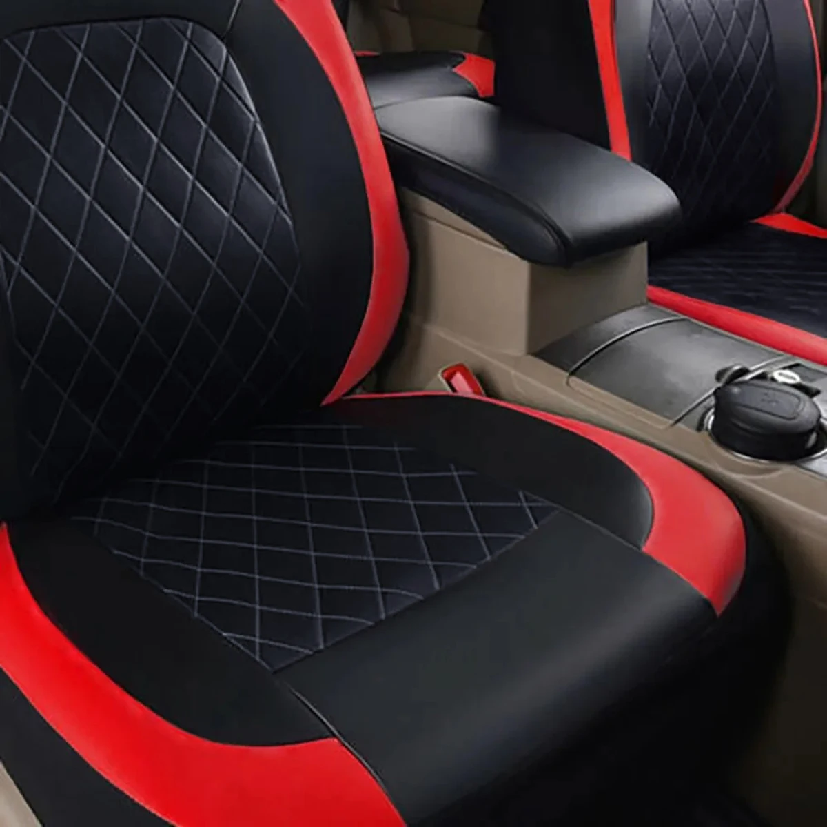 All-Season Quilted PU Leather Car Seat Covers – Full Surround Waterproof Universal Fit for Sedan, SUV & Pickup Trucks - Image 18