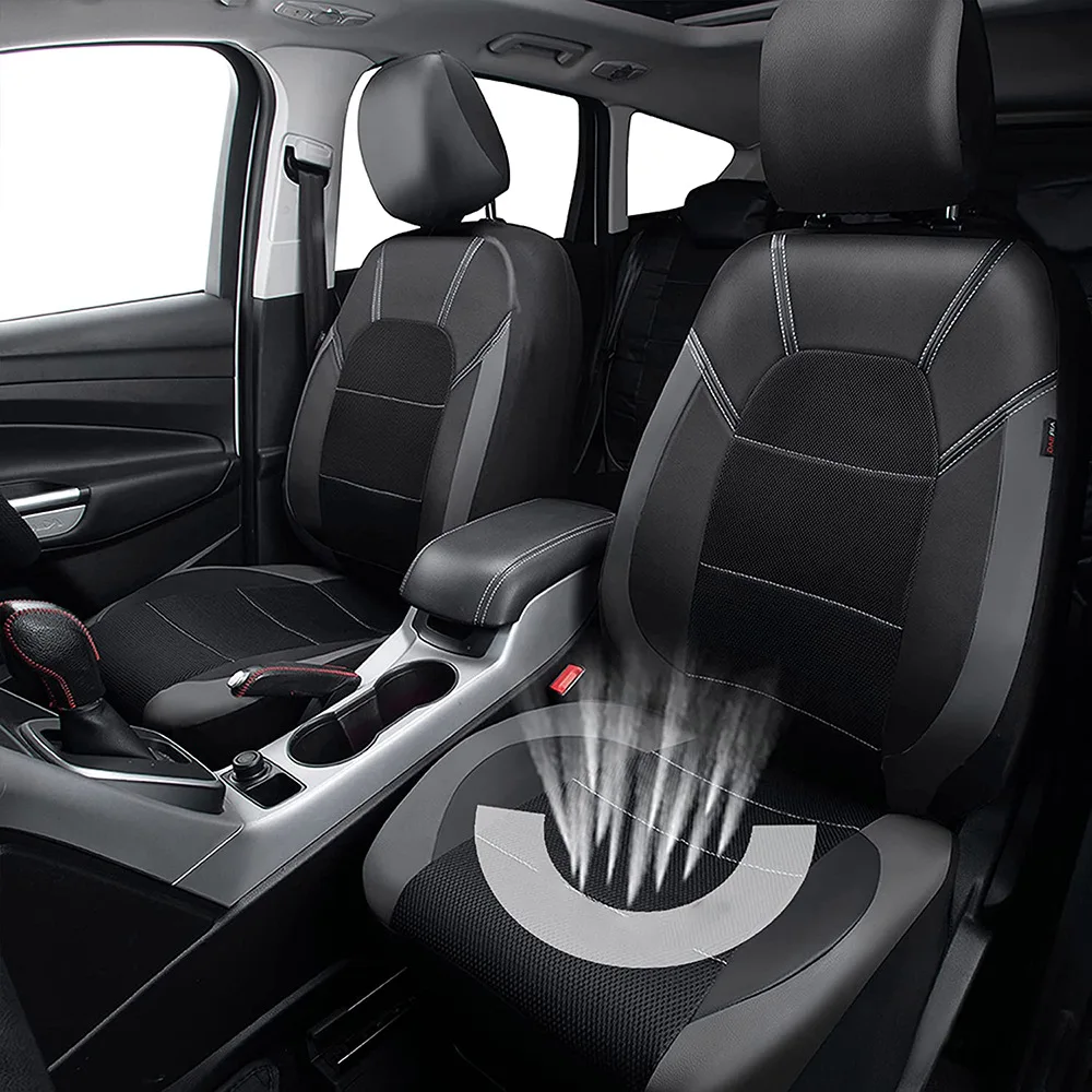 9 Pieces/set Car Seat Cover Car Leather Breathable Fabric Universal Pu Leather Car Seat Cushion Front And Rear Seat Full Protect - Image 6