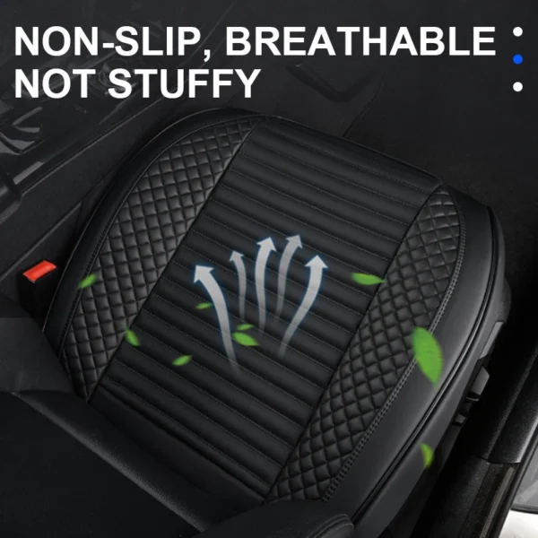 SEAMETAL Full-Wrapped Car Seat Cover Breathable Hole PU Car Front Seat Cushion Universal Anti Slip Auto Chair Protector Cover - Image 2